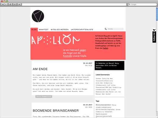 Apollon Blog für Alpha 07